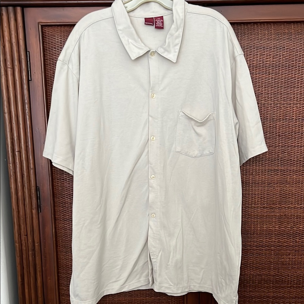 Merona Off-White/Beige Collared Button Down Shirt